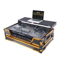 Prox PRXSXDJXZWLTFGLD ATA Flight Case For Pioneer XDJ-XZ DJ Controller with Laptop Shelf 1U Rack Space and Wheels - Gold Black