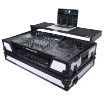 Prox PRXSXDJXZWLTWH ATA Flight Case For Pioneer XDJ-XZ DJ Controller with Laptop Shelf 1U Rack Space and Wheels - Black White
