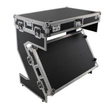 Prox PRXSZTABLEJR Z-Table Jr Folding DJ Table Mobile Workstation Flight Case Style with Handles and Wheels