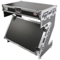 Prox PRXSZTABLEJR Z-Table Jr Folding DJ Table Mobile Workstation Flight Case Style with Handles and Wheels