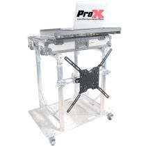 Prox PRXTMMDJTV01 Modular Mobile Media TV DJ Station Booth for ProX XT-GRU Rapid Grid Modular System and base plate with wheels